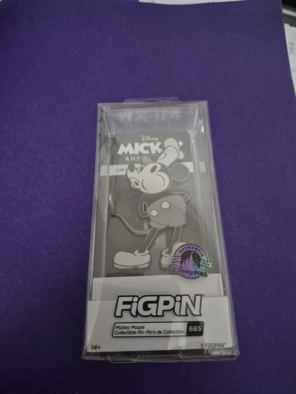 Disney FigPin Mickey Mouse Black and White Collectible Pin